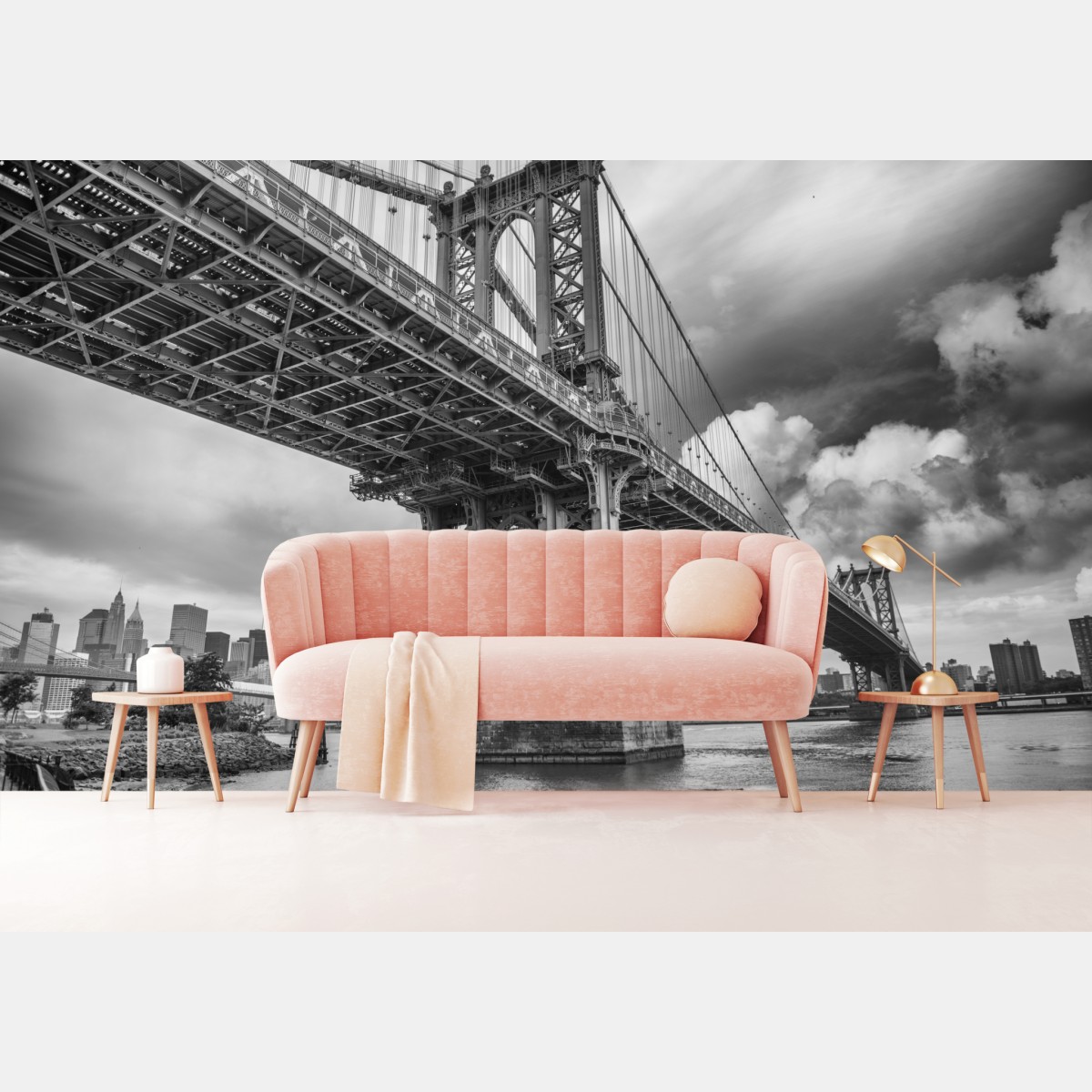 Fototapete blick auf die Manhattan Bridge und die skyline von New York – Wallnifity®