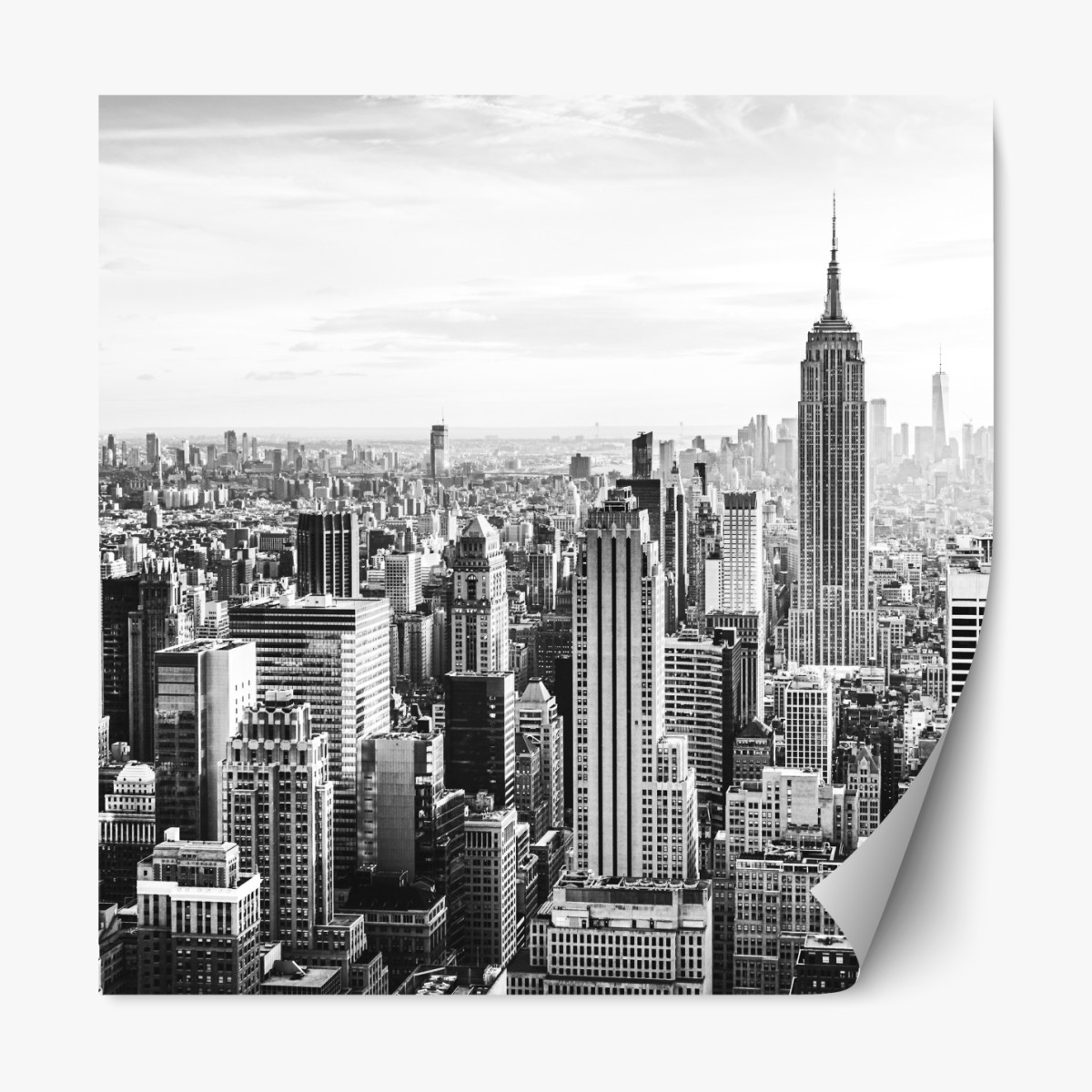 Repositionierbarer Aufkleber New York panorama in schwarzweiß – Wallnifity®