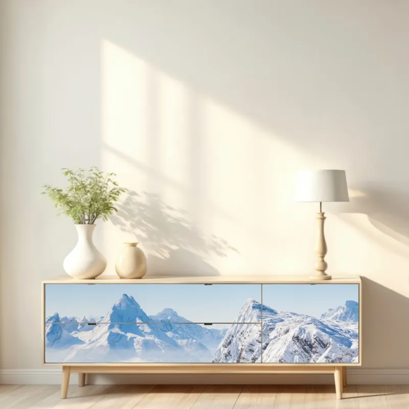 Repositionierbarer Aufkleber tropischer sonnenuntergang mit palmen – Wallnifity®