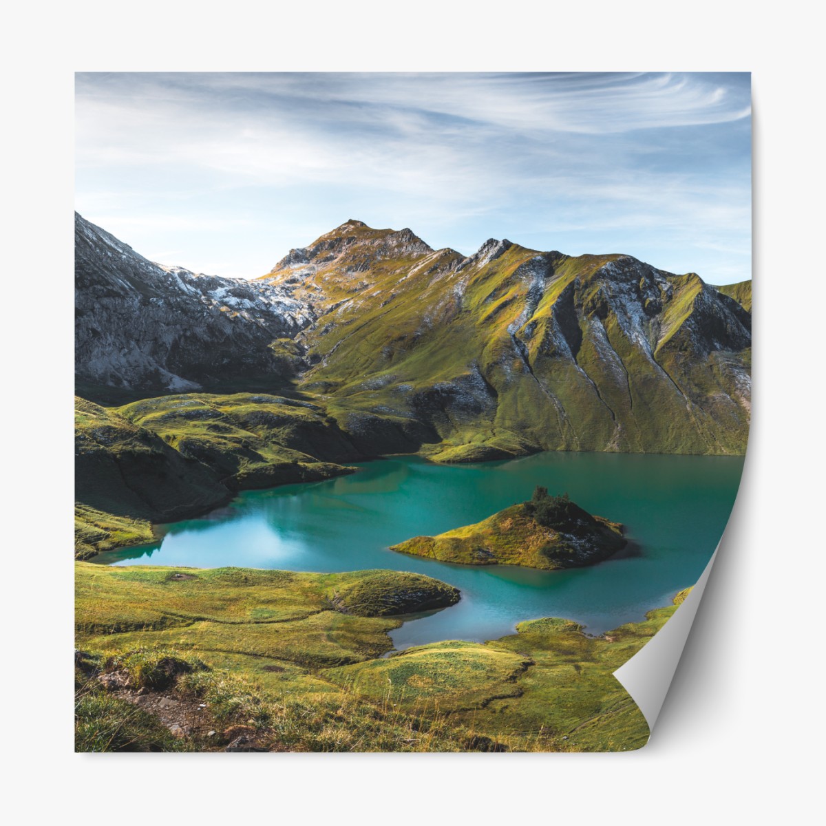 Repositionierbarer Aufkleber türkises seeidyll am Schrecksee, Bayern – Wallnifity®