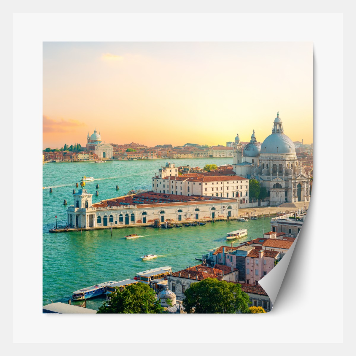 Repositionierbarer Aufkleber sonnenuntergangspanorama von Venedig – Wallnifity®