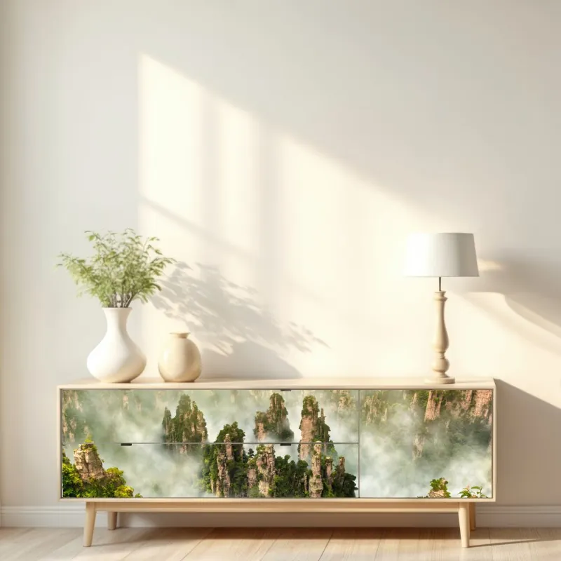 Repositionierbarer Aufkleber elegante violette und weiße callas – Wallnifity®