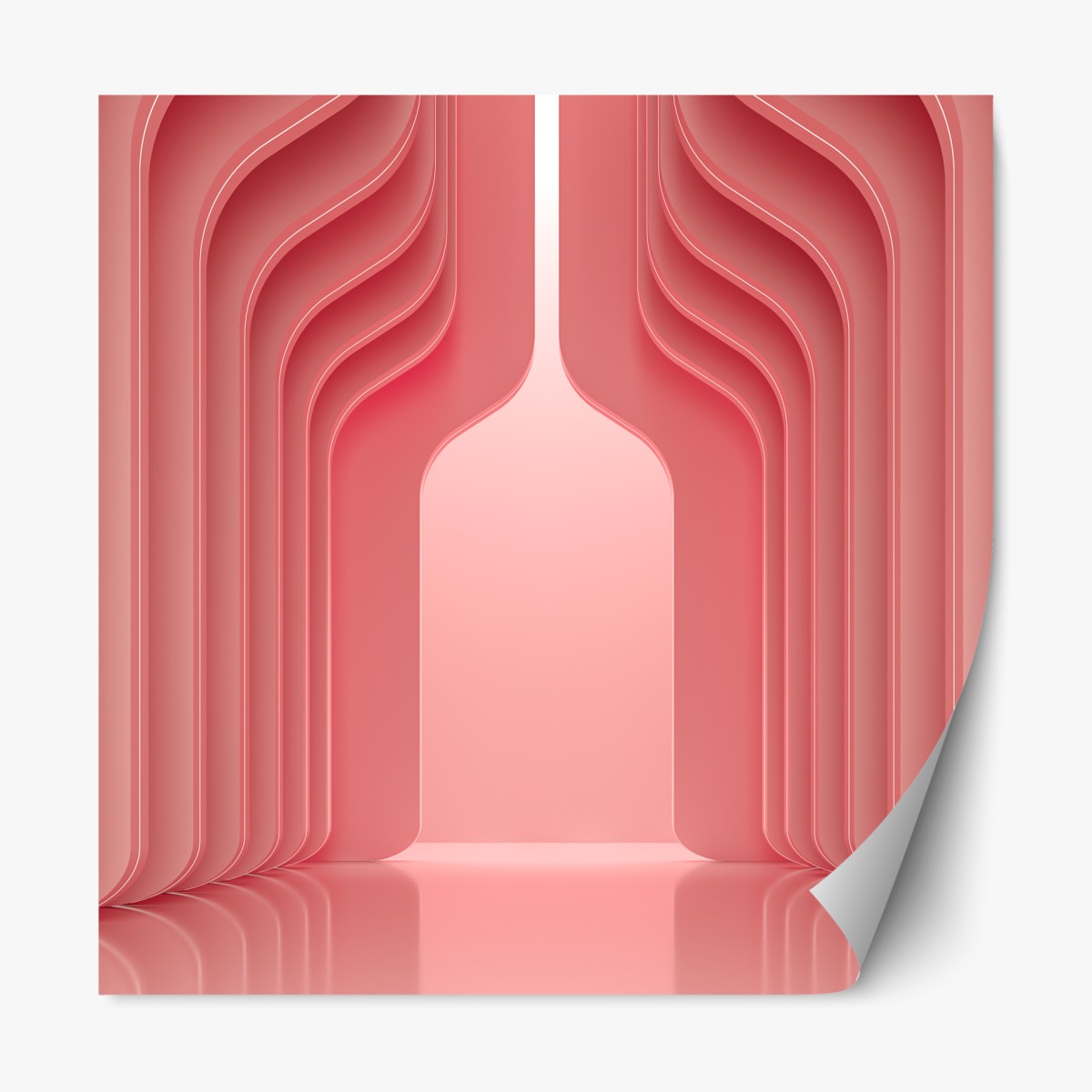 Repositionierbarer Aufkleber zeitgenössisches korallenrosa architekturmotiv – Wallnifity®