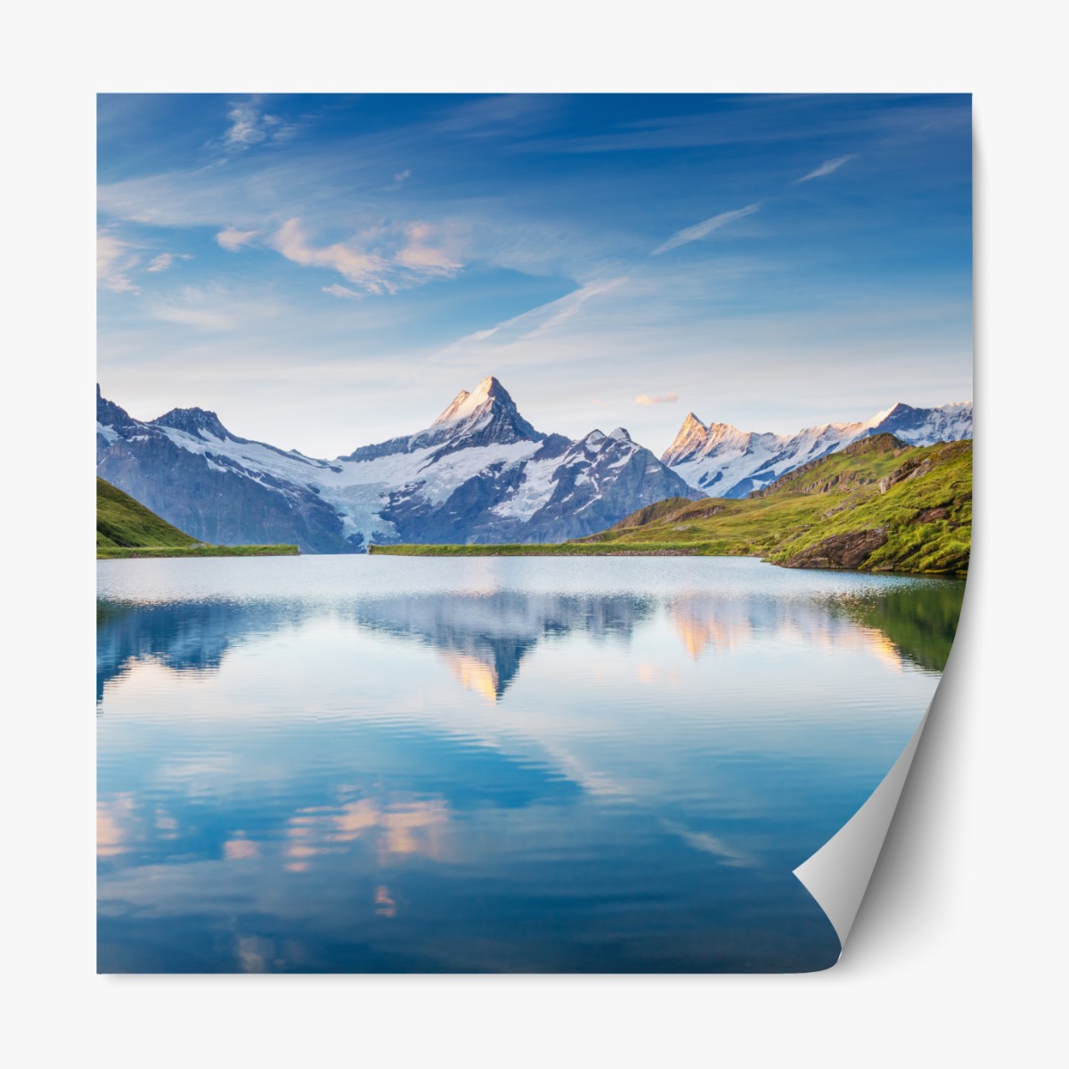 Repositionierbarer Aufkleber majestätische Alpen-reflexion am Bachalpsee – Wallnifity®