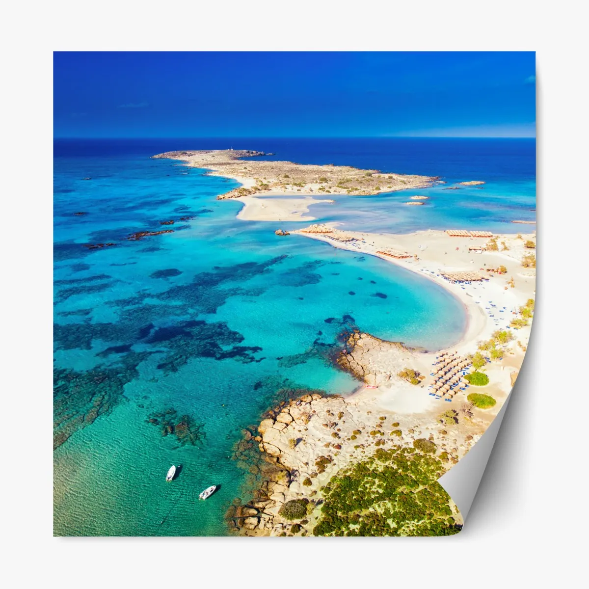Repositionierbarer Aufkleber Elafonissi strand, Kreta türkis lagune – Wallnifity®