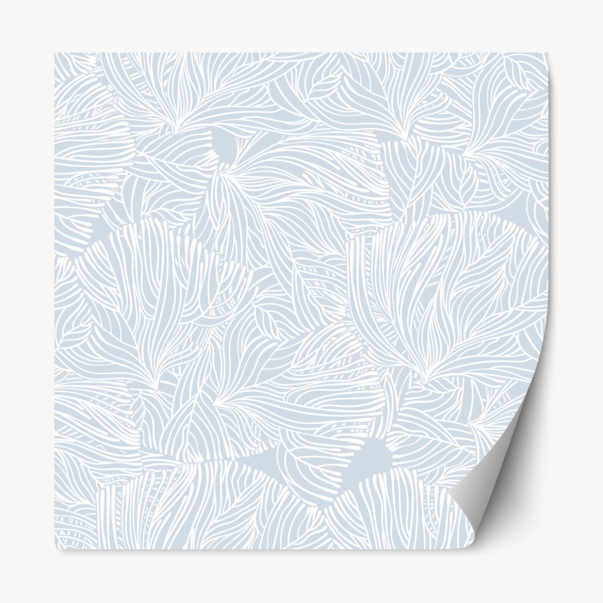 Repositionierbarer Aufkleber sanftes blaues botanisches muster – Wallnifity®