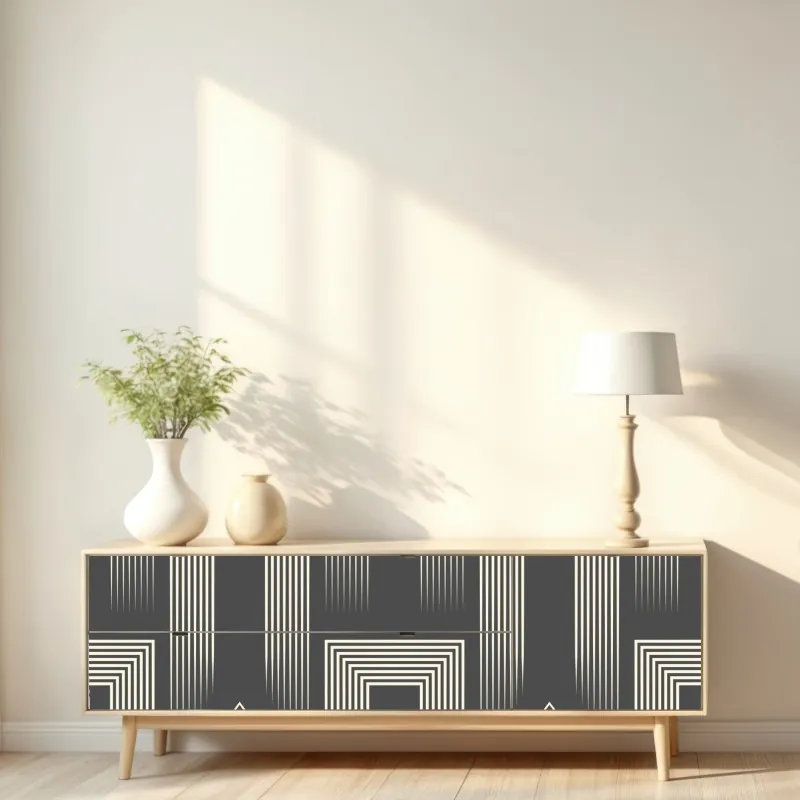 Repositionierbarer Aufkleber klassisches schwarzweißes blumenmuster – Wallnifity®