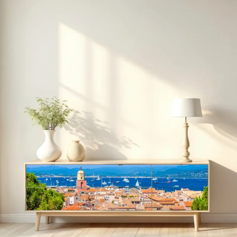 Repositionierbarer Aufkleber violette kosmische sphären abstrakte kunst – Wallnifity®