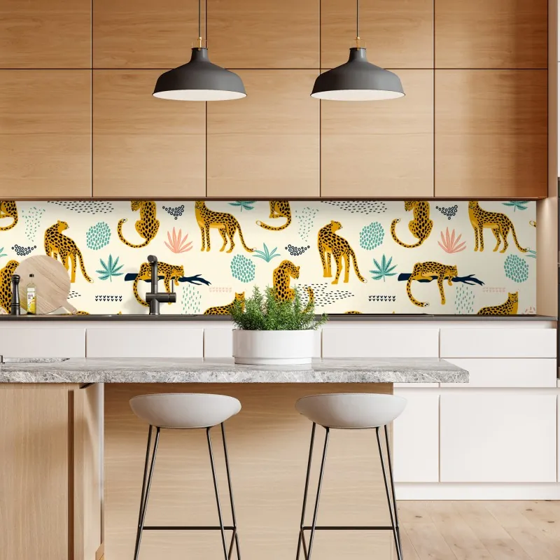 Repositionierbarer Aufkleber türkise küste aus der vogelperspektive mit brandenden wellen – Wallnifity®