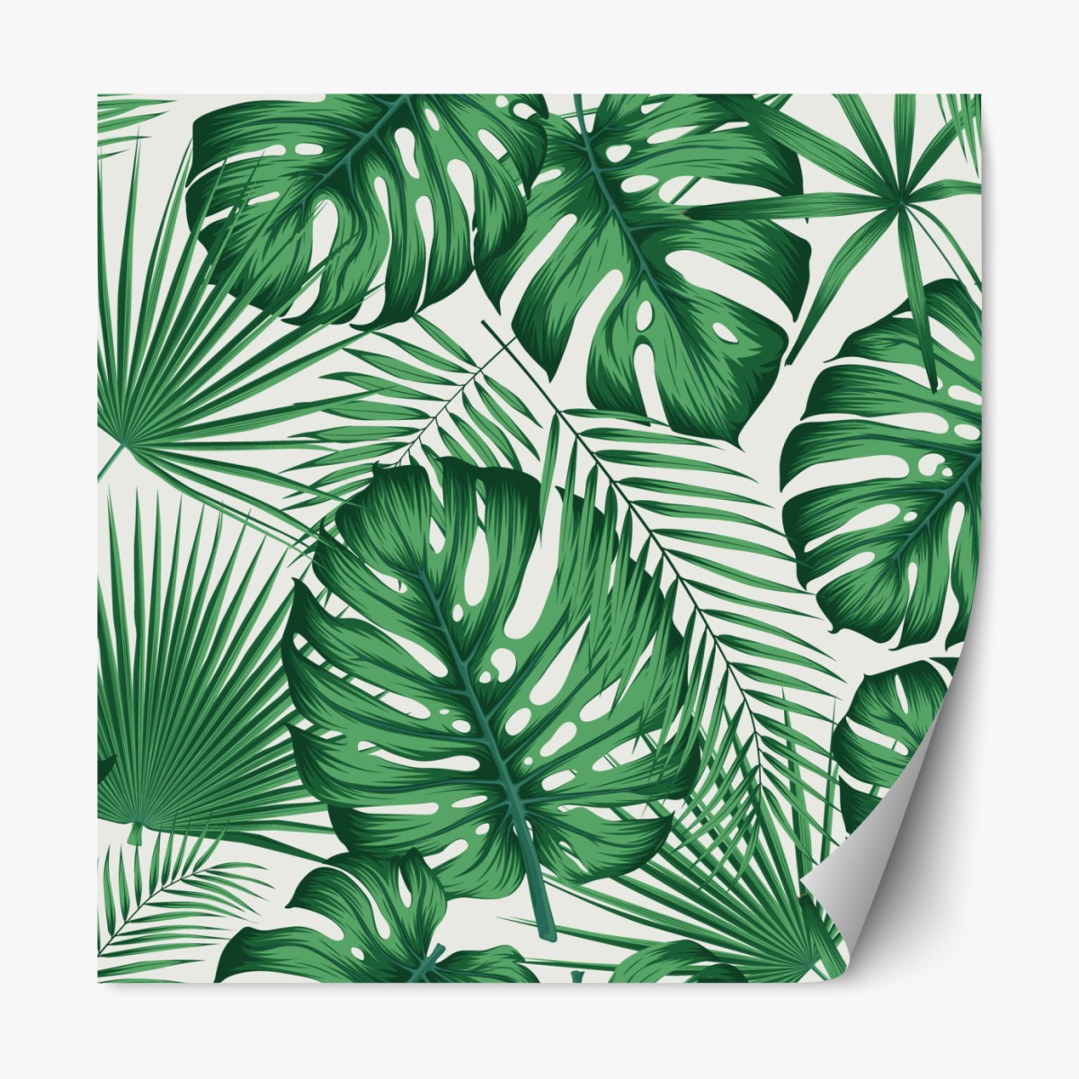 Repositionierbarer Aufkleber tropisches monstera- und palmblättermuster – Wallnifity®
