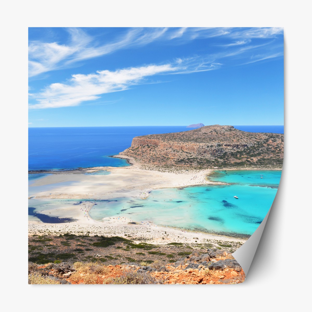Repositionierbarer Aufkleber lagune Balos türkislandschaft, Kreta – Wallnifity®