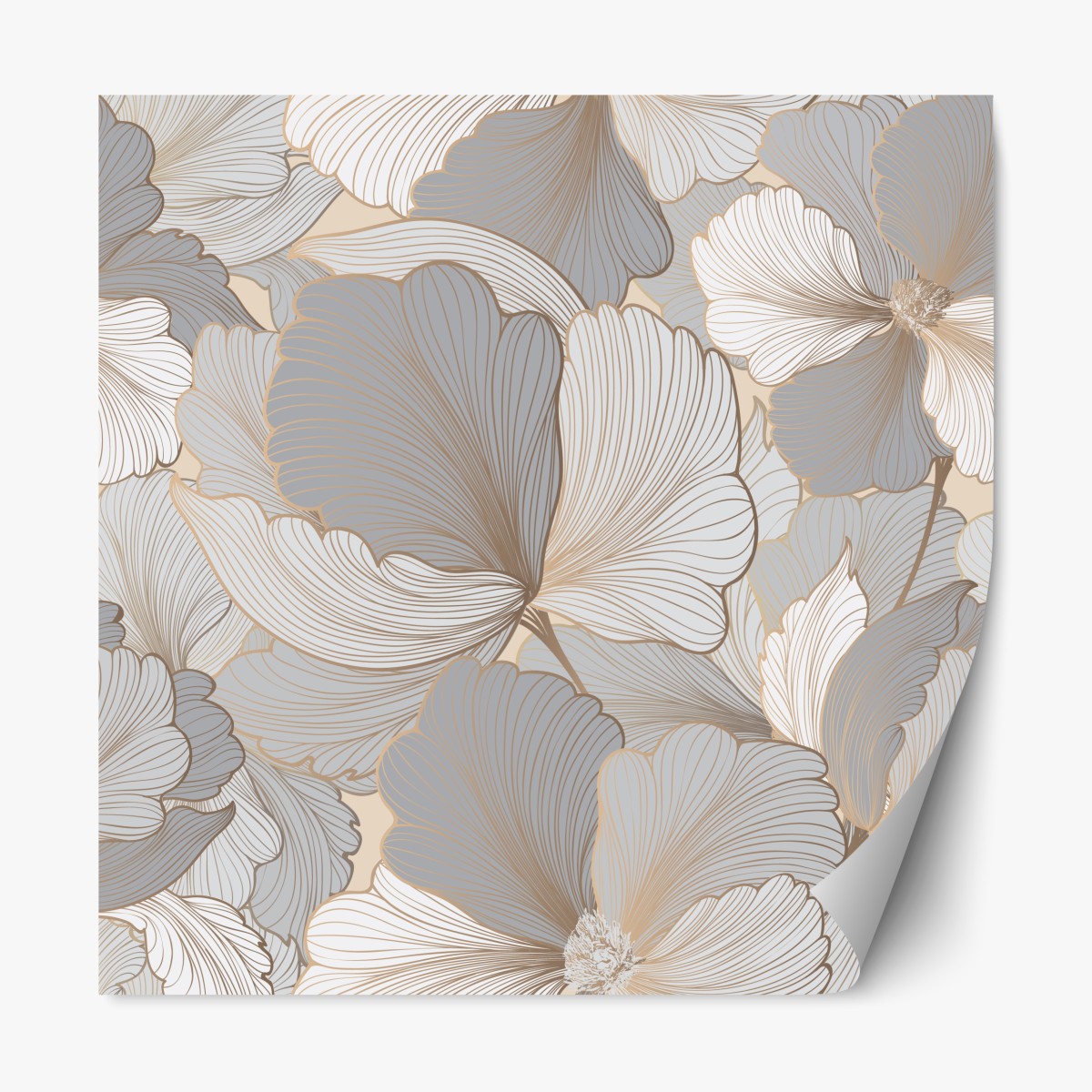 Repositionierbarer Aufkleber zartes pastell blumenmuster – Wallnifity®