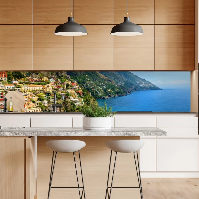 Repositionierbarer Aufkleber türkis und gold abstrakt mit goldenen adern – Wallnifity®