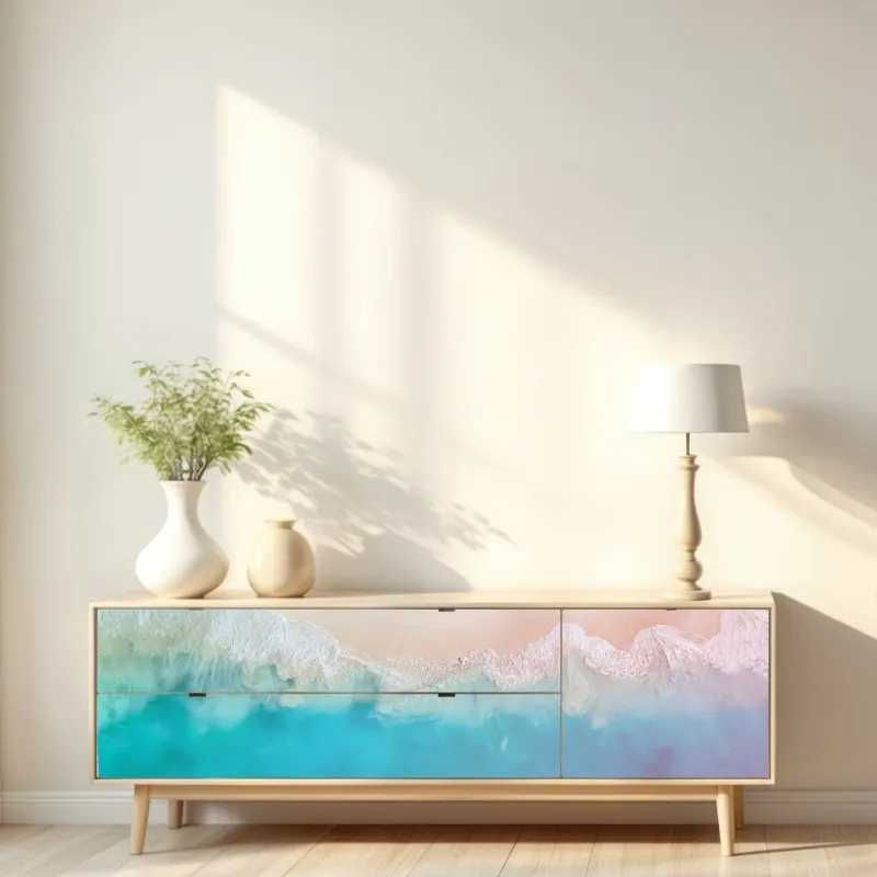 Repositionierbarer Aufkleber psychedelische pop-art traumlandschaft – Wallnifity®