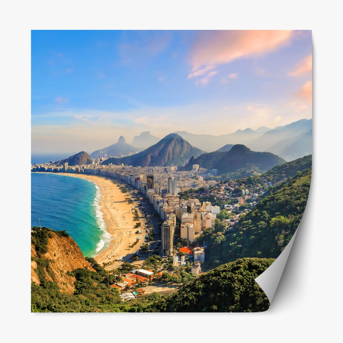 Repositionierbarer Aufkleber Copacabana und Ipanema luftaufnahme panorama – Wallnifity®