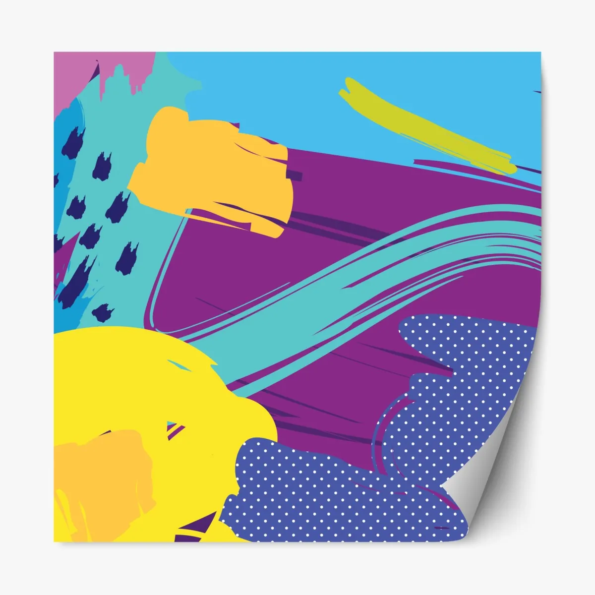 Repositionierbarer Aufkleber lebendige abstrakte pop-art komposition – Wallnifity®
