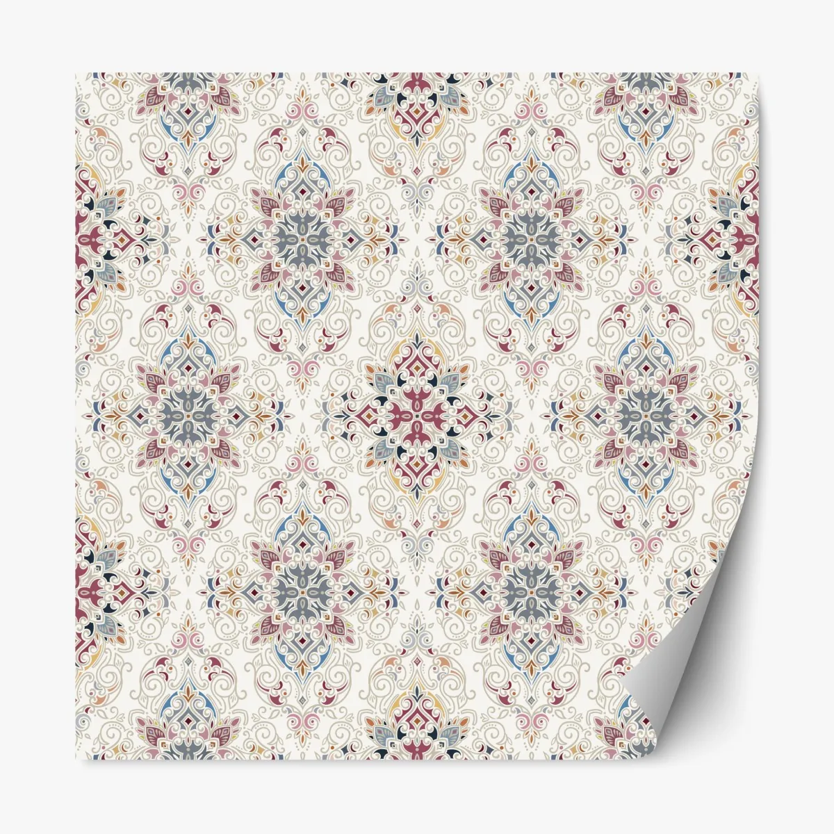 Repositionierbarer Aufkleber ornamentales vintage-damastmuster – Wallnifity®