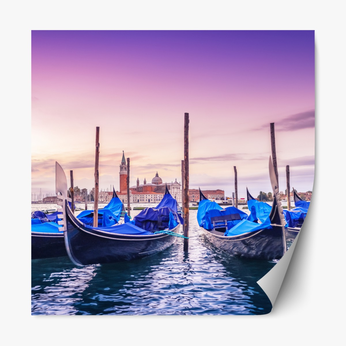 Repositionierbarer Aufkleber Venedig gondeln bei sonnenuntergang – Wallnifity®