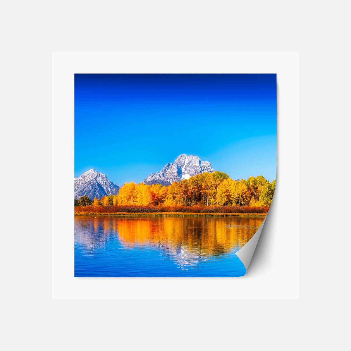 Repositionierbarer Aufkleber herbstliche berge und seenlandschaft – Wallnifity®