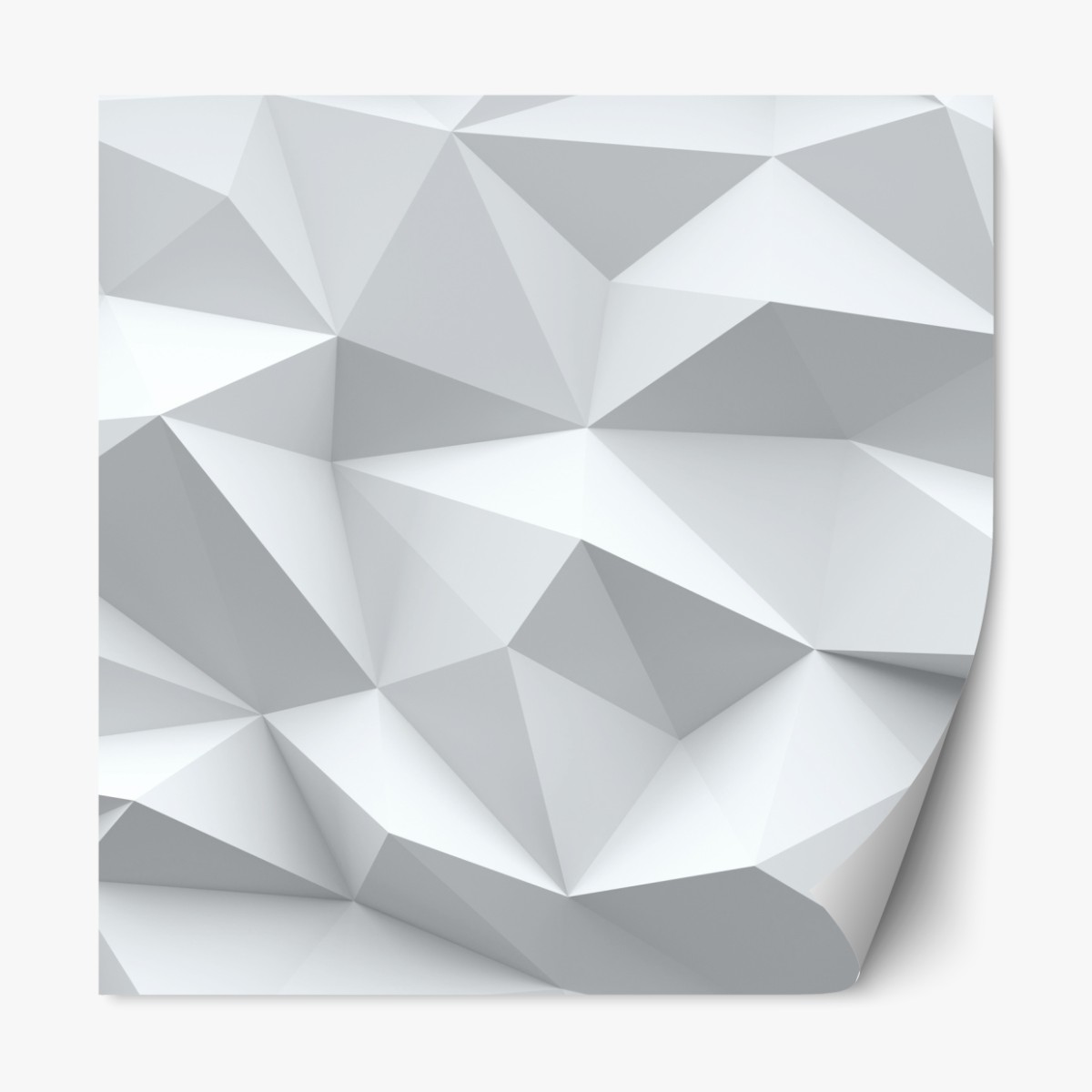 Repositionierbarer Aufkleber weißes dreidimensionales low-poly geometrisches muster – Wallnifity®