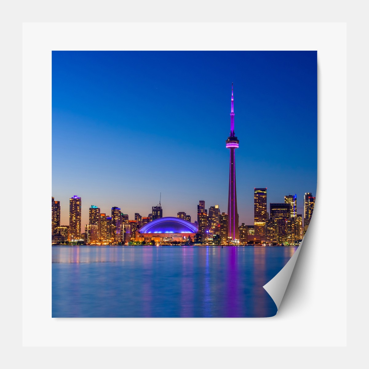 Repositionierbarer Aufkleber Toronto skyline bei dämmerung – Wallnifity®