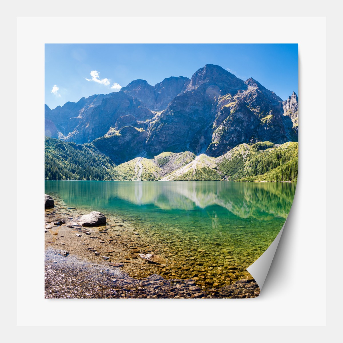 Repositionierbarer Aufkleber ruhiger alpensee – Wallnifity®