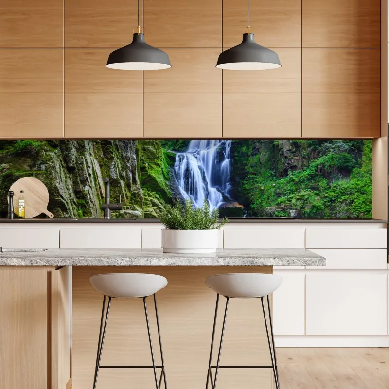 Repositionierbarer Aufkleber eukalyptus aquarellblätter auf dunklem hintergrund – Wallnifity®