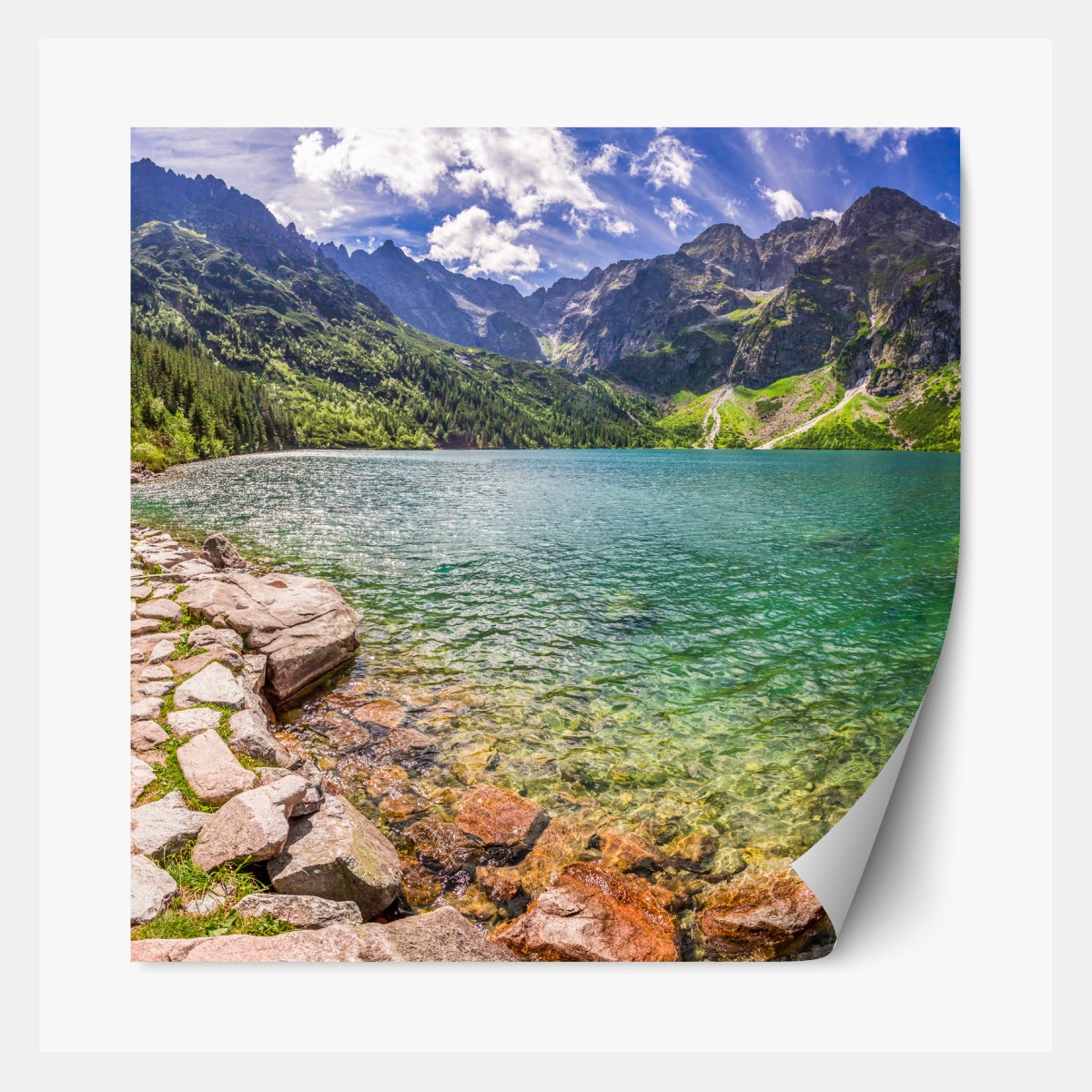 Repositionierbarer Aufkleber panorama Morskie Oko, Tatra – Wallnifity®