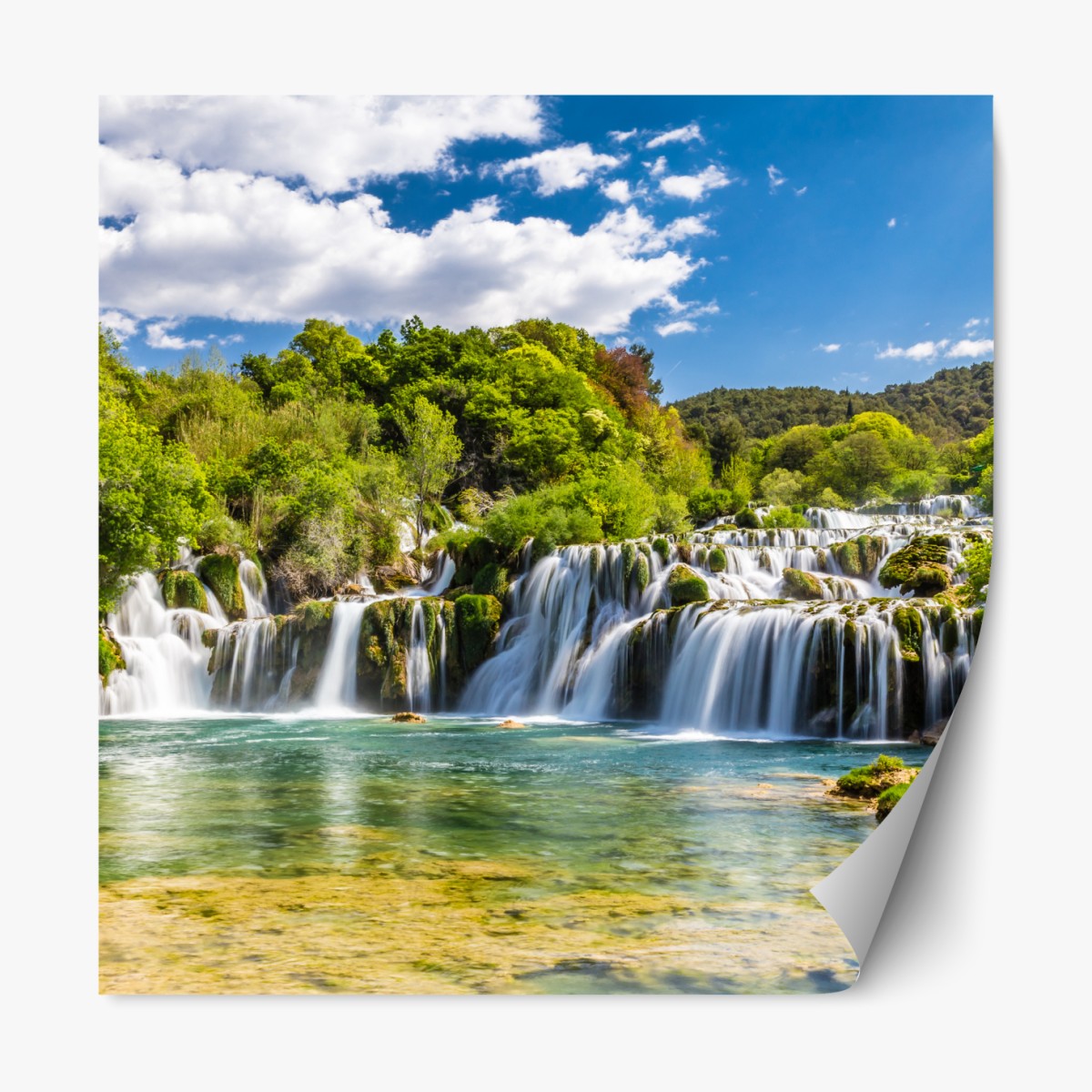 Repositionierbarer Aufkleber ruhiger wasserfall Skradinski Buk im Krka Nationalpark – Wallnifity®