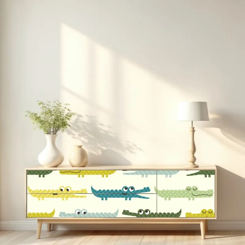 Repositionierbarer Aufkleber botanische linienzeichnung mit blumen – Wallnifity®