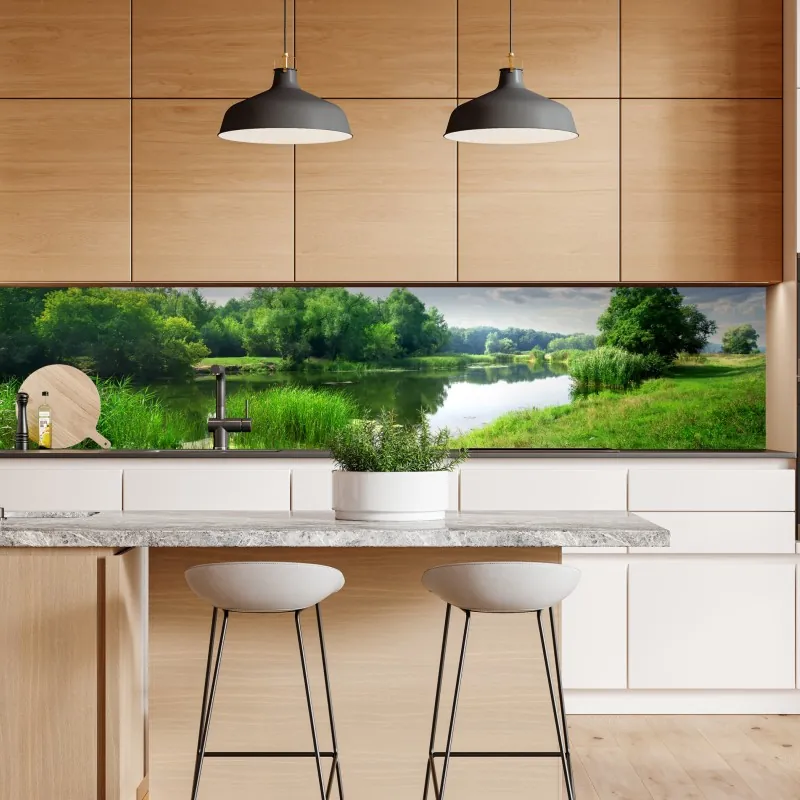 Repositionierbarer Aufkleber türkis und gold abstrakt mit goldenen adern – Wallnifity®