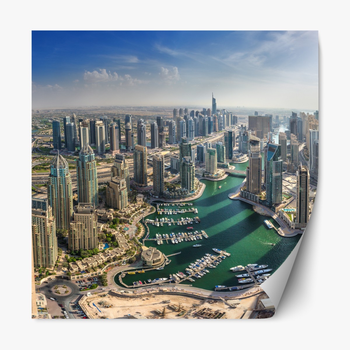 Repositionierbarer Aufkleber Dubai Marina panorama skyline – Wallnifity®