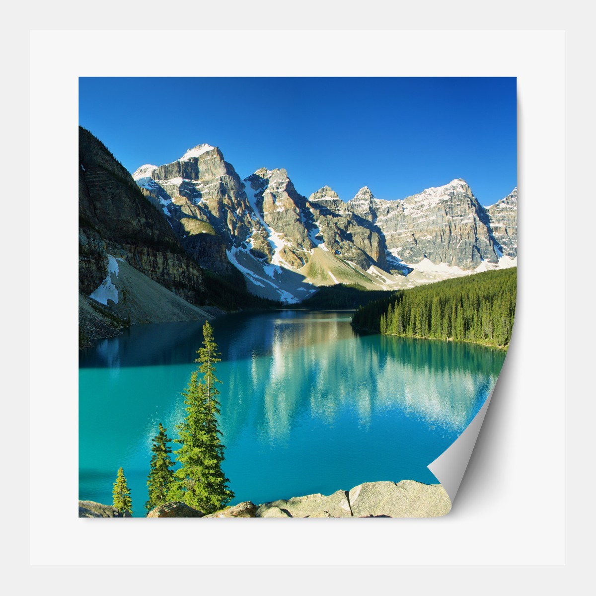 Repositionierbarer Aufkleber ruhiger türkisfarbener bergsee – Wallnifity®