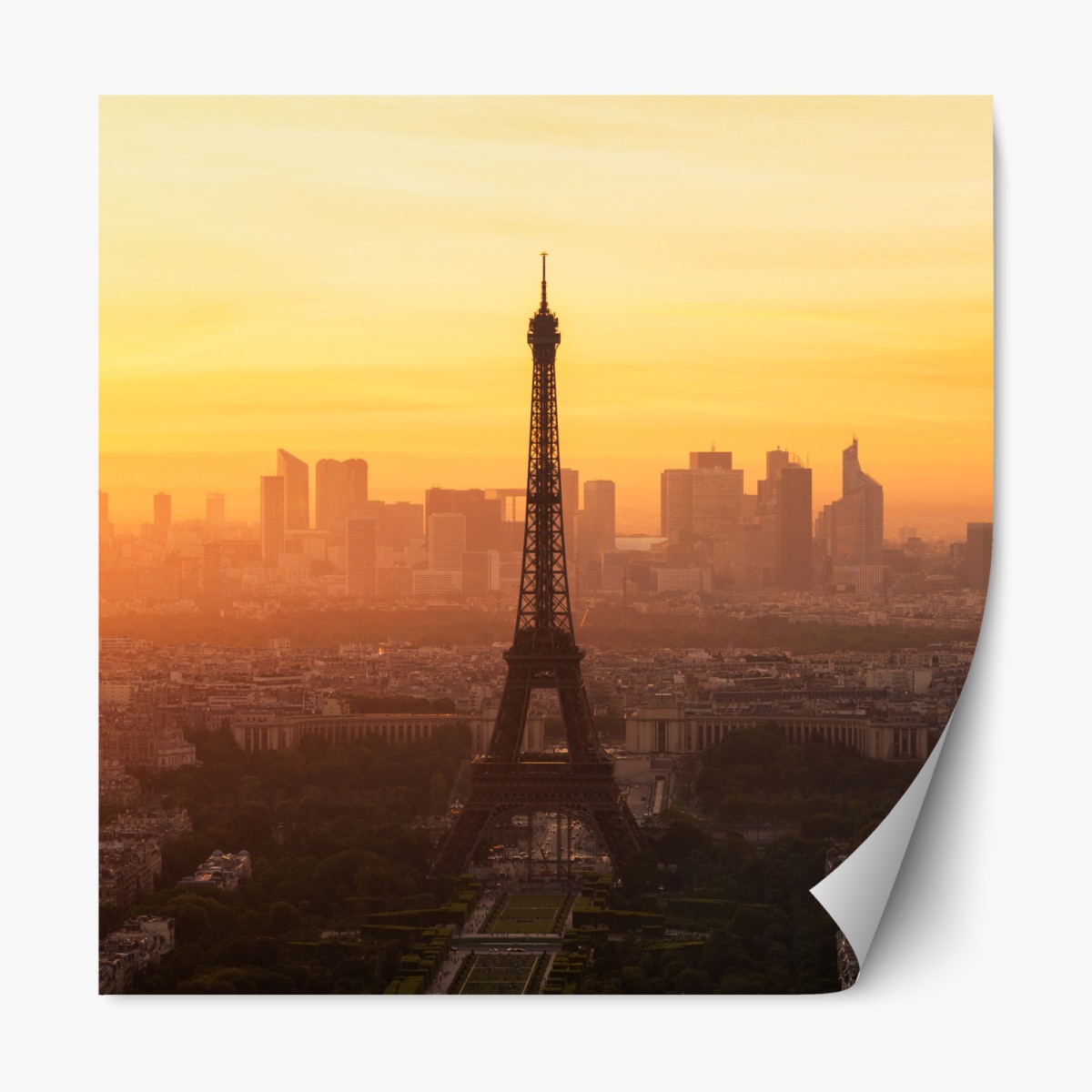 Repositionierbarer Aufkleber Paris sonnenuntergang mit Eiffelturm – Wallnifity®