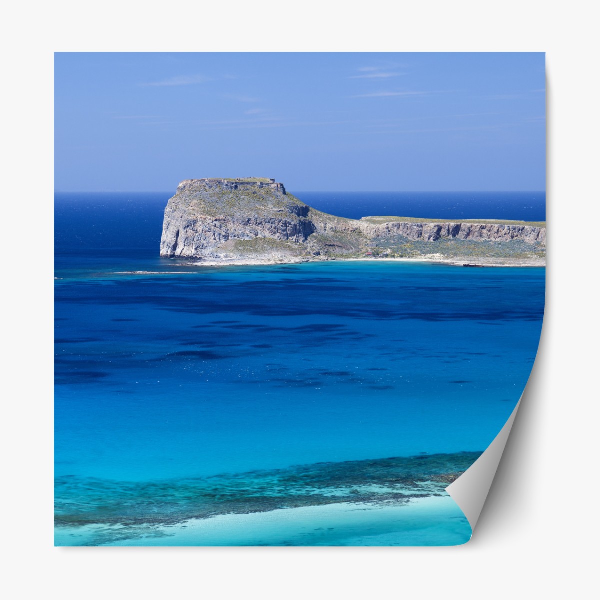 Repositionierbarer Aufkleber ruhige insellandschaft mit türkisblauem meer – Wallnifity®