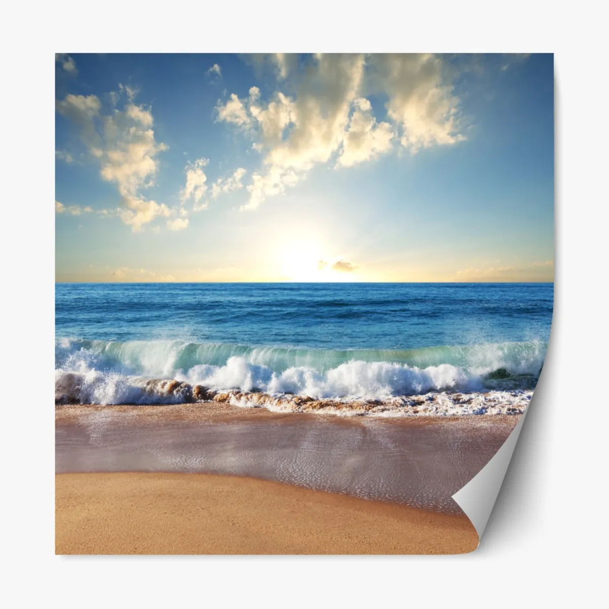 Repositionierbarer Aufkleber ruhiger sonnenuntergang am strand – Wallnifity®