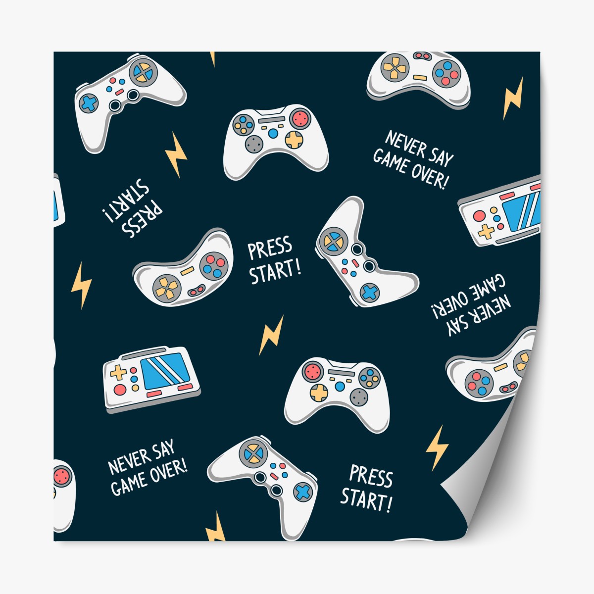 Repositionierbarer Aufkleber retro-muster mit gamepads – Wallnifity®
