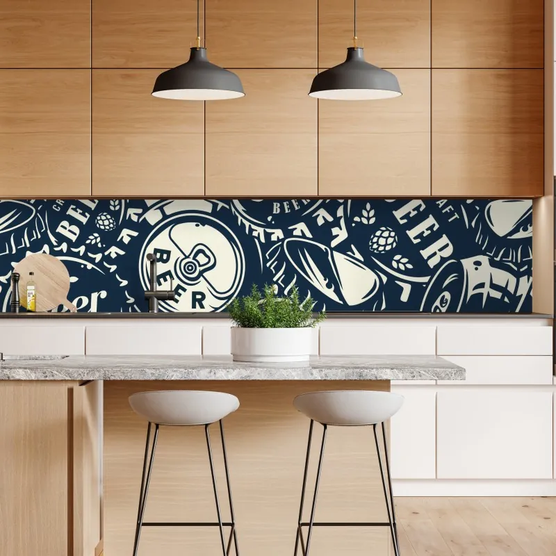 Repositionierbarer Aufkleber buntes bausteinmuster – Wallnifity®