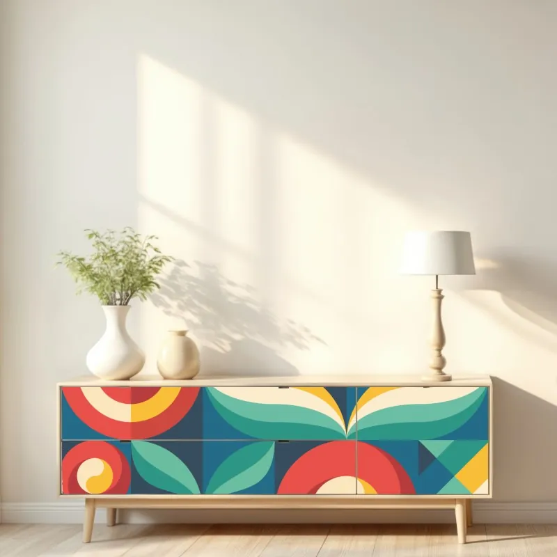 Repositionierbarer Aufkleber tropischer sonnenuntergang mit palmen – Wallnifity®