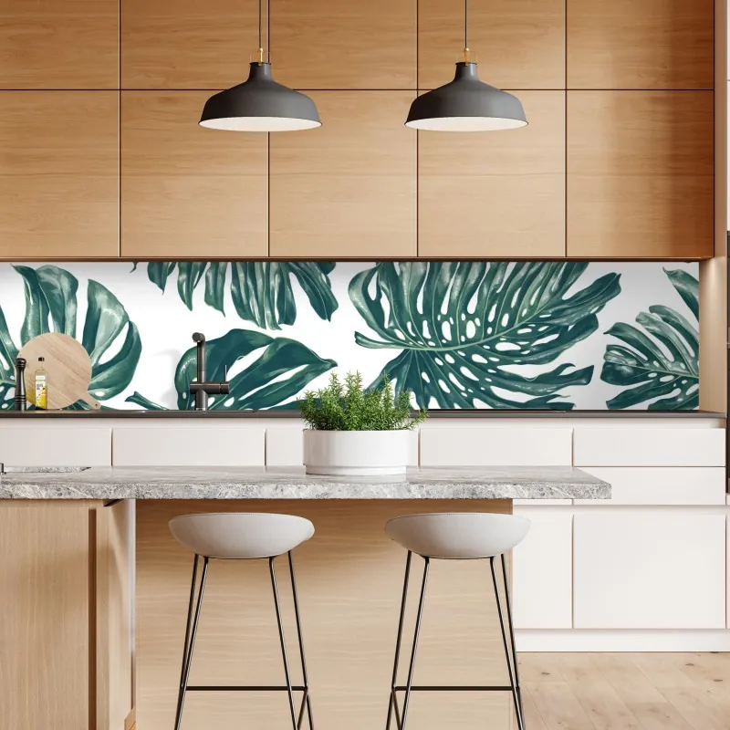 Repositionierbarer Aufkleber tropisches bananenblattmuster – Wallnifity®