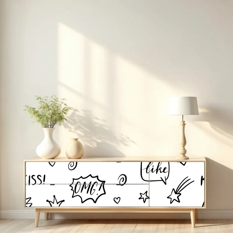 Repositionierbarer Aufkleber monochrome lilie nahaufnahme – Wallnifity®
