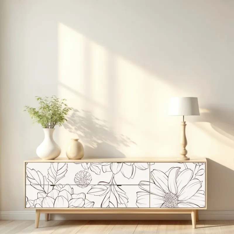 Repositionierbarer Aufkleber abstraktes muster goldener wellen – Wallnifity®