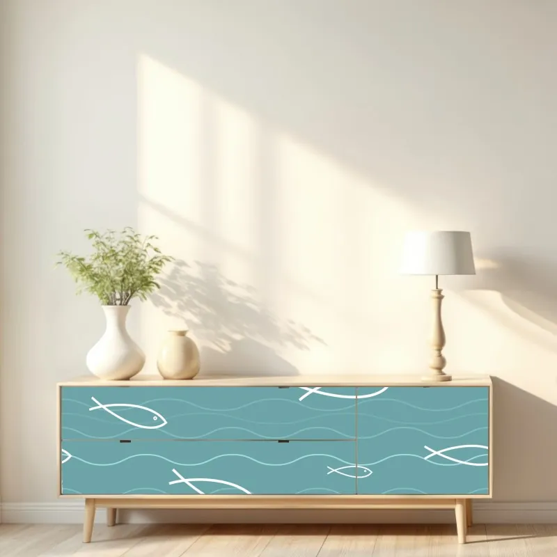 Repositionierbarer Aufkleber tropischer palmenstrand – Wallnifity®