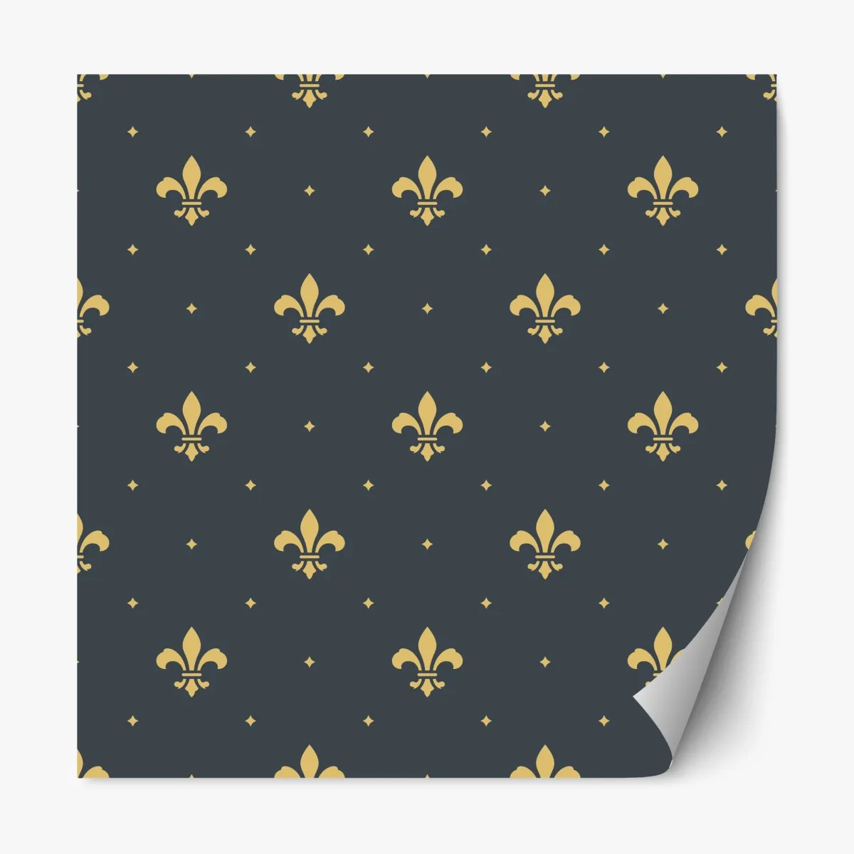 Repositionierbarer Aufkleber goldenes lilienmuster auf dunklem hintergrund – Wallnifity®