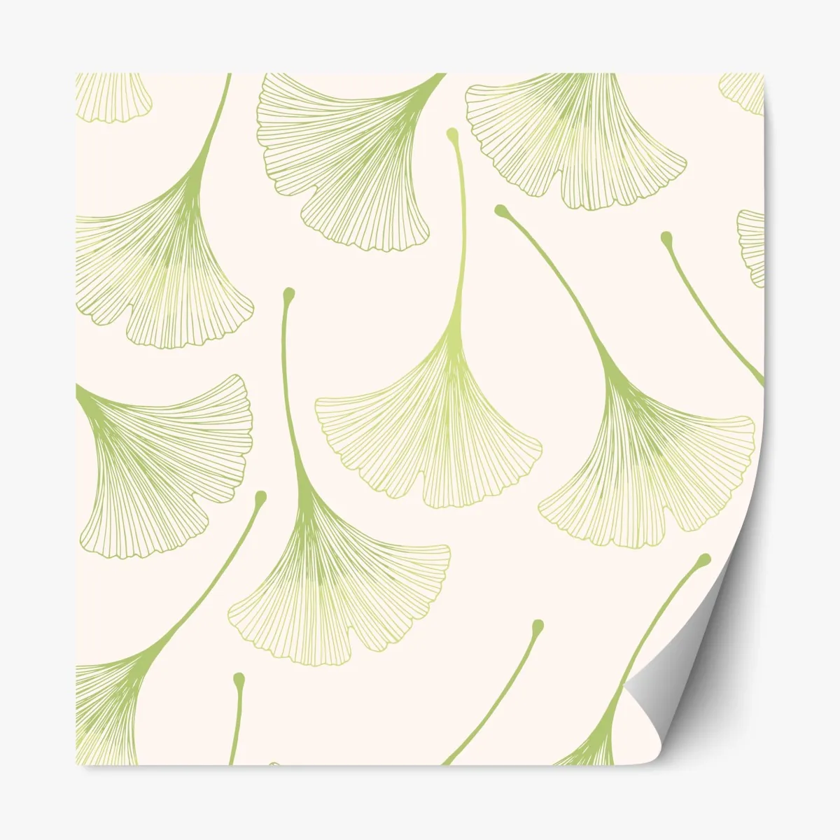 Repositionierbarer Aufkleber zartes ginkgoblattmuster – Wallnifity®