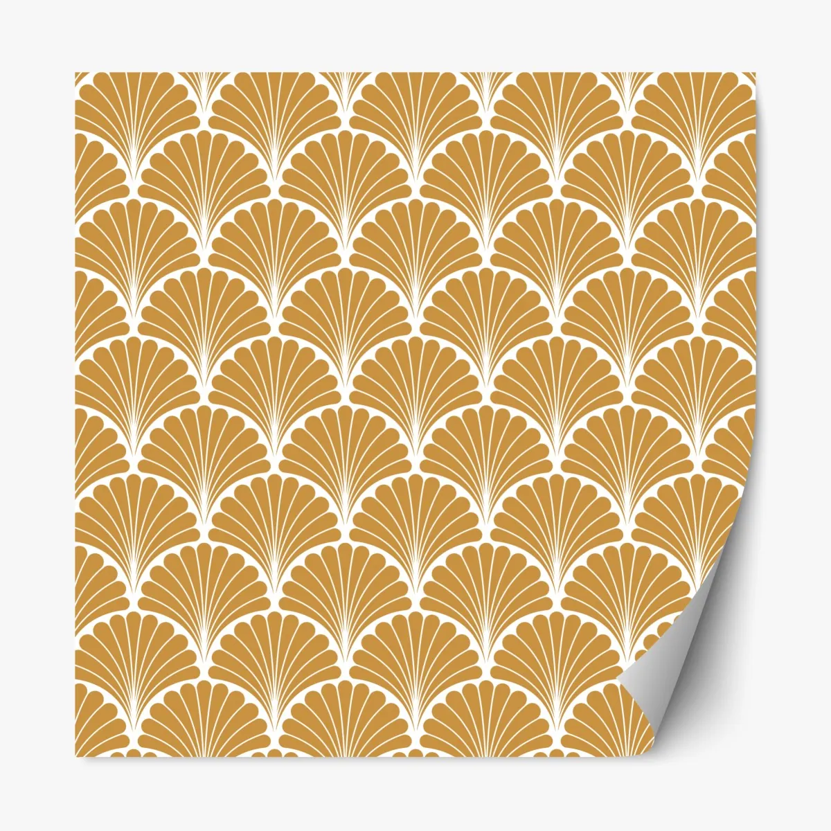 Repositionierbarer Aufkleber goldenes fächermuster im art-deco-stil – Wallnifity®
