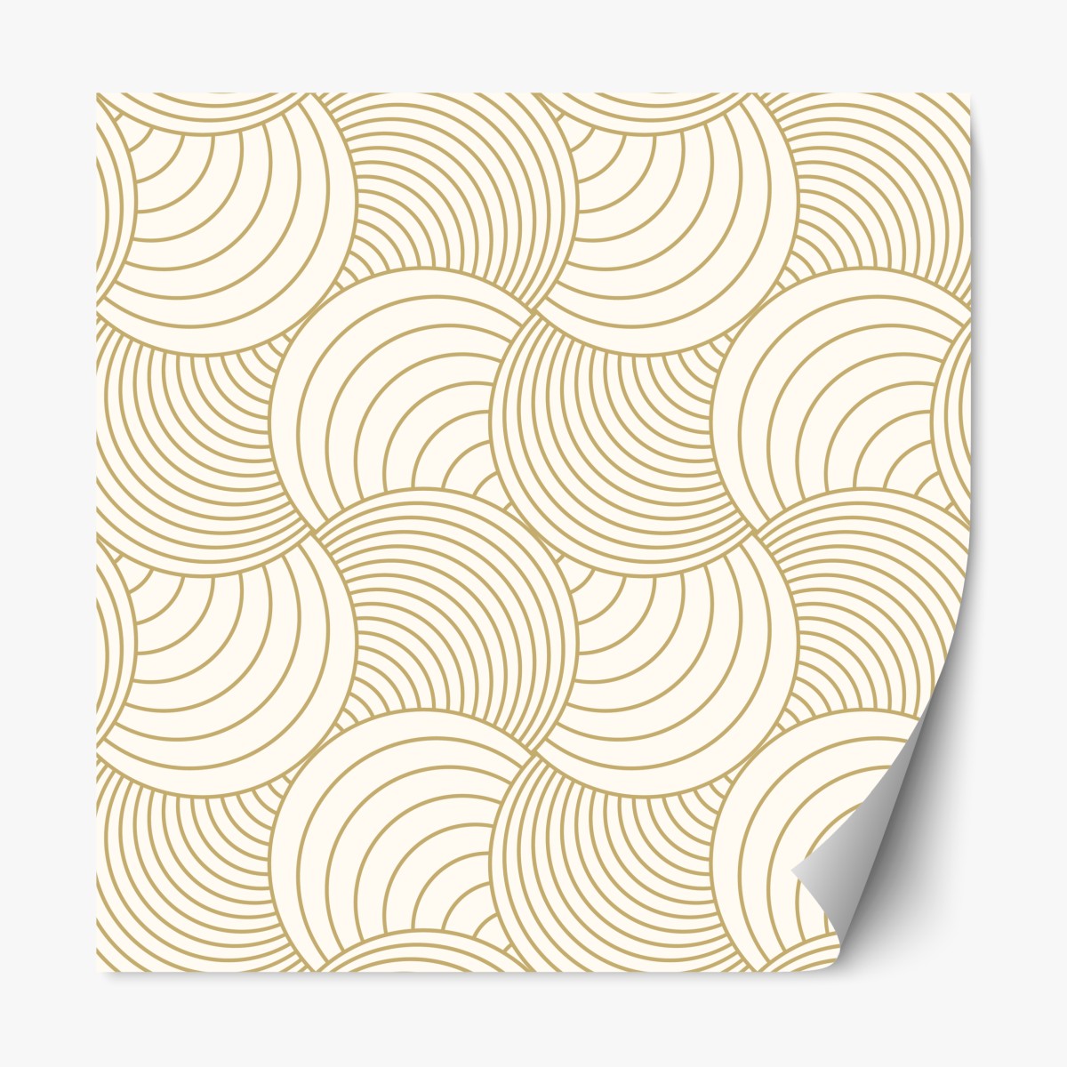Repositionierbarer Aufkleber goldenes art deco kreismuster – Wallnifity®
