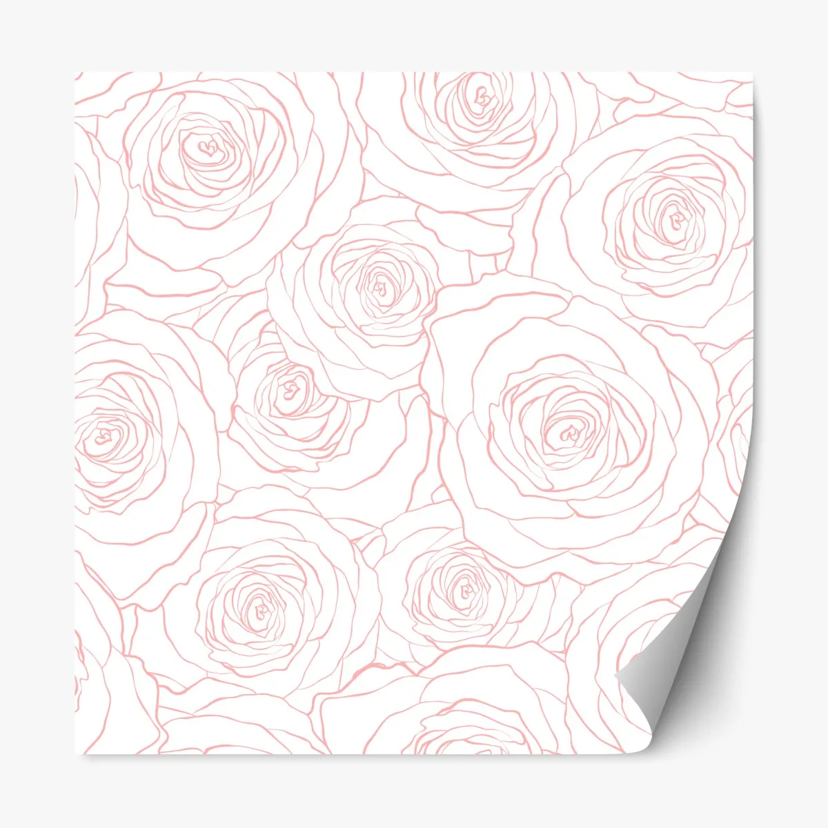 Repositionierbarer Aufkleber zartes muster rosa rosen – Wallnifity®