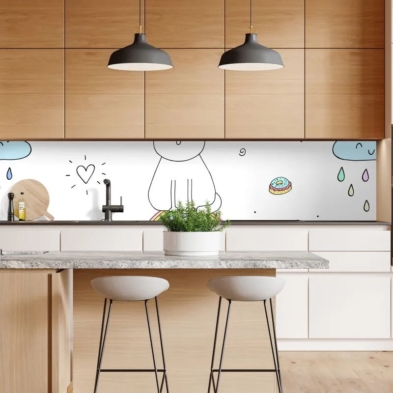 Repositionierbarer Aufkleber minimalistische fassadenstruktur mit geometrischem muster – Wallnifity®