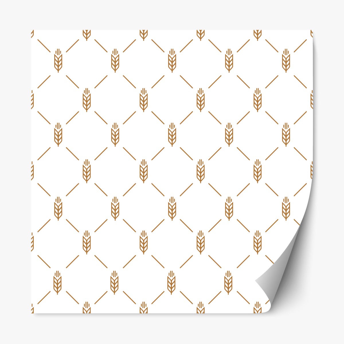 Repositionierbarer Aufkleber goldenes geometrisches weizenmuster – Wallnifity®